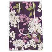 Sac Cadeau Moyen L'Été Fleurit Sur Le Violet (Dos)