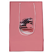 Sac Cadeau Moyen Lettre C Monogramme Initial USA (Dos)