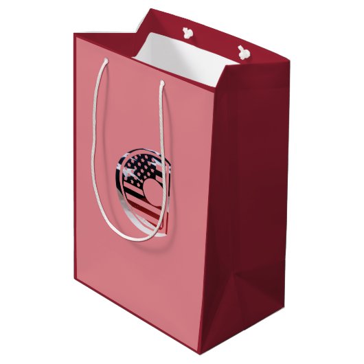Sac Cadeau Moyen Lettre C Monogramme Initial USA (Dos Angle)