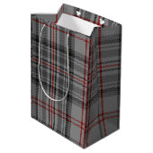 Sac Cadeau Moyen LETTRE TARTAN GRIS BALMORAL Monogramme (Peut Modif (Dos Angle)