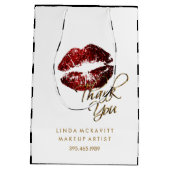 Sac Cadeau Moyen Lèvres à Parties scintillant rouge cannelle et ban (Dos)