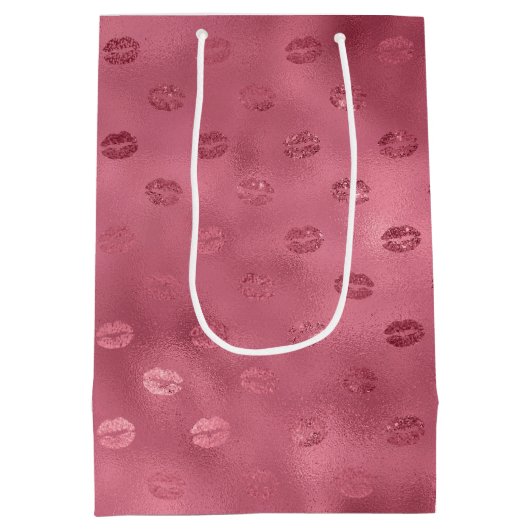 Sac Cadeau Moyen Lèvres rose Glitzy (Dos)