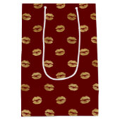 Sac Cadeau Moyen Lèvres rouges en or (Dos)