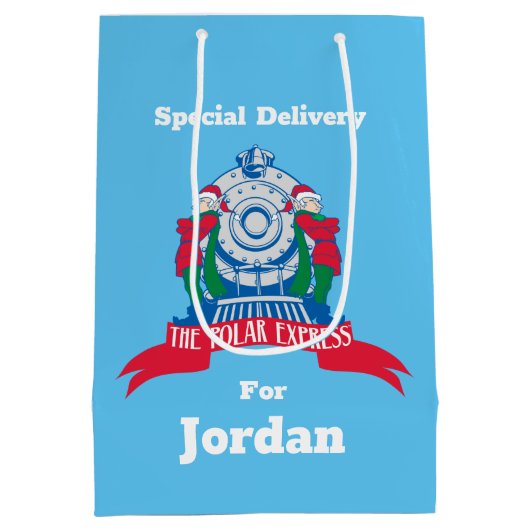 Sac Cadeau Moyen L'Express polaire | Elfes debout En Train (Dos)