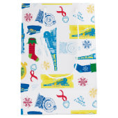 Sac Cadeau Moyen L'Express polaire | Motif d'icône de Noël (Dos)