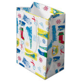 Sac Cadeau Moyen L'Express polaire | Motif d'icône de Noël (Dos Angle)