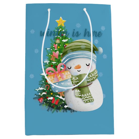 Sac Cadeau Moyen L'hiver est là (Devant)