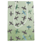 Sac Cadeau Moyen Libellules d'aquarelle (Devant)