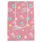 Sac Cadeau Moyen Libra Cowgirl moderne Zodiac Motif Boho rose (Dos)