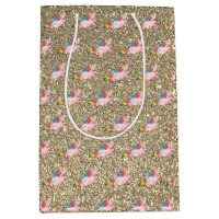 Licorne Kawaii Arc-en-ciel Or Paillettes Brillante