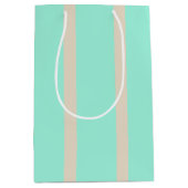 Sac Cadeau Moyen Lignes rayées bleu pastel clair et gris (Devant)