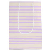 Sac Cadeau Moyen Lilac violet et beige cinq bandes motif (Dos)
