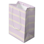 Sac Cadeau Moyen Lilac violet et beige cinq bandes motif (Dos Angle)