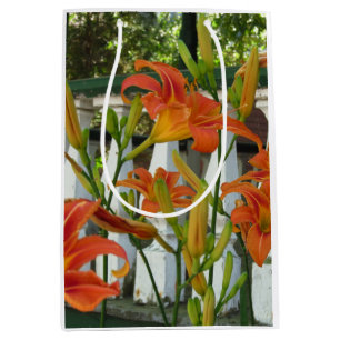 Sac Cadeau Moyen Lilies de tigre orange - Vignoble de Martha