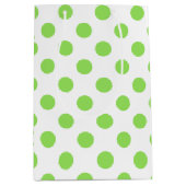 Sac Cadeau Moyen Lime et pois blancs (Devant)