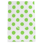 Sac Cadeau Moyen Lime et pois blancs (Dos)