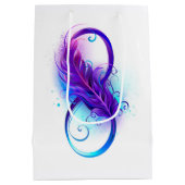 Sac Cadeau Moyen L'infini avec plume violette (Dos)