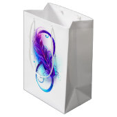 Sac Cadeau Moyen L'infini avec plume violette (Dos Angle)