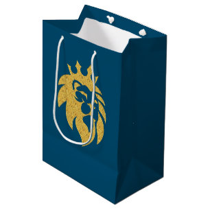 Sac Cadeau Moyen Lion Avec Couronne - Style Or 1