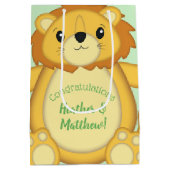 Sac Cadeau Moyen Lion Baby shower vert (Dos)