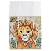 Sac Cadeau Moyen Lion mignon (Dos)
