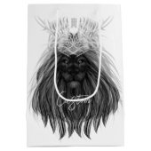 Sac Cadeau Moyen Lion noir avec couronne Antlers et monogramme (Dos)