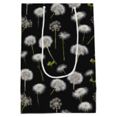 Sac Cadeau Moyen Liquide blanc Dandelion sur noir (Dos)