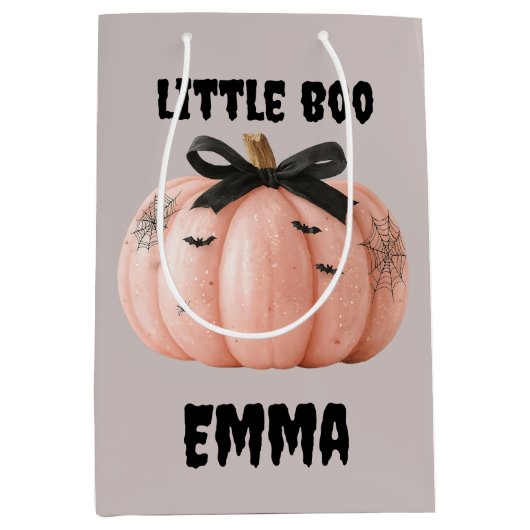 Sac Cadeau Moyen Little Boo Personnalisé Citrouille Halloween (Devant)