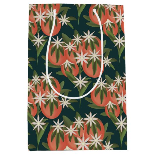 Sac Cadeau Moyen Little Cutie Clementine Dark Green | Thème Citrus (Devant)