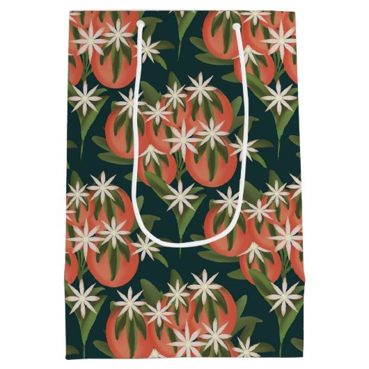 Sac Cadeau Moyen Little Cutie Clementine Dark Green | Thème Citrus (Dos)