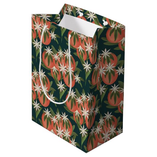 Sac Cadeau Moyen Little Cutie Clementine Dark Green | Thème Citrus (Dos Angle)