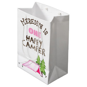 Sac Cadeau Moyen Little Girl One Happy Camper First Birthday Party