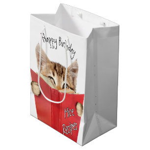 Sac Cadeau Moyen Livre rouge de lecture de chat