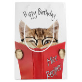 Sac Cadeau Moyen Livre rouge de lecture de chat (Devant)