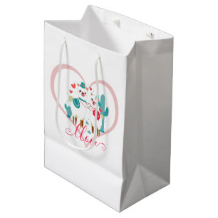 Sac Cadeau Moyen Llama en amour