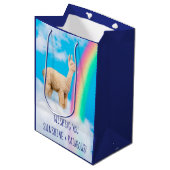 Sac Cadeau Moyen Llama Licking Rainbow (Devant Angle)
