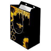 Sac Cadeau Moyen logo abeille et tournesol (Dos Angle)