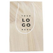 Sac Cadeau Moyen Logo Abstrait naturel peint Élégant Neutre (Devant)