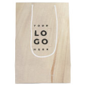 Sac Cadeau Moyen Logo Abstrait naturel peint Élégant Neutre (Dos)