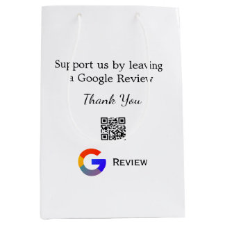 Sac Cadeau Moyen logo de l'entreprise de revue Google Scan QR revie