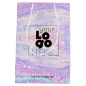Sac Cadeau Moyen Logo de l'entreprise Ombre Iridescente Papier Part (Dos)