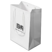 Sac Cadeau Moyen Logo de marque de monogramme moderne élégant blanc (Dos Angle)
