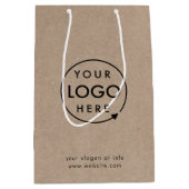 Sac Cadeau Moyen Logo de Rustic Kraft | Business modern natural (Devant)