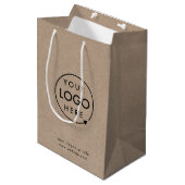 Sac Cadeau Moyen Logo de Rustic Kraft | Business modern natural (Devant Angle)