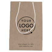 Sac Cadeau Moyen Logo de Rustic Kraft | Business modern natural (Dos)