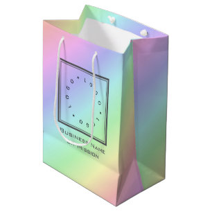 Sac Cadeau Moyen Logo de société d'entreprise moderne Arc-en-ciel