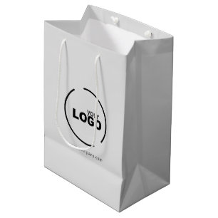 Sac Cadeau Moyen Logo de société moderne professionnel gris