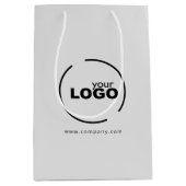 Sac Cadeau Moyen Logo de société moderne professionnel gris (Devant)