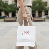 Sac Cadeau Moyen Logo d'entreprise blanc