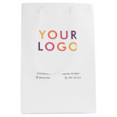 Sac Cadeau Moyen Logo d'entreprise blanc (Devant)